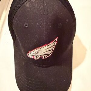 New Era Eagle Black Baseball Cap with White Logo Tape- Adult Large